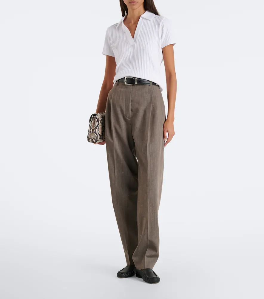 Vince Ribbed-knit cotton-blend polo shirt | Thumbnail 4 Vince Ribbed-knit cotton-blend polo shirt | Thumbnail 4