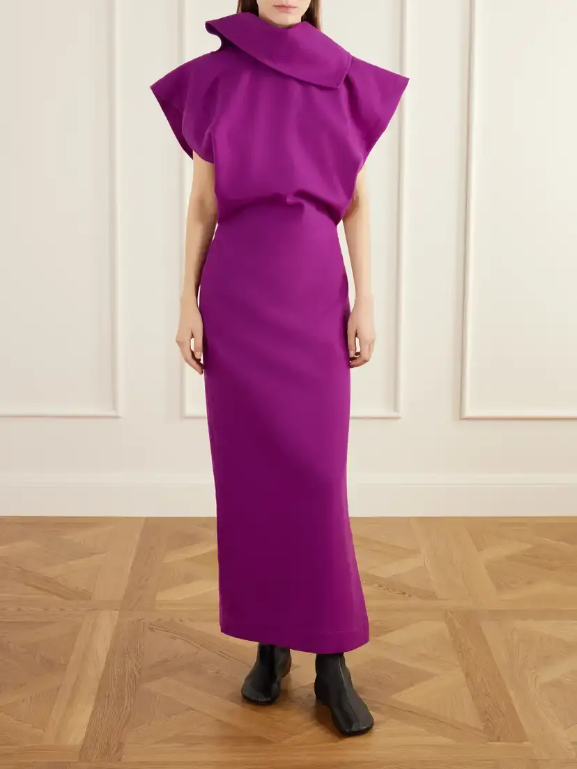 Issey Miyake Calligraph Layered Worsted-wool Maxi Dress | Thumbnail 2 Issey Miyake Calligraph Layered Worsted-wool Maxi Dress | Thumbnail 2