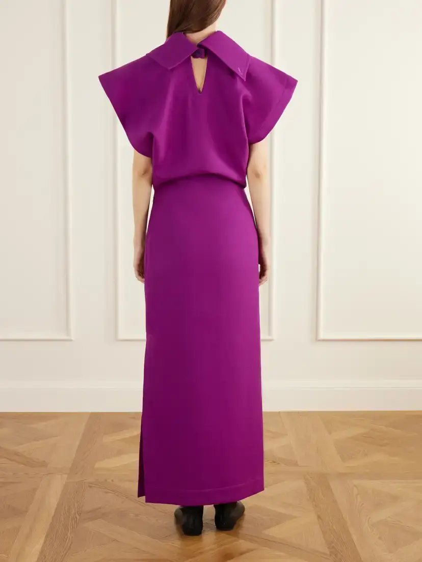 Issey Miyake Calligraph Layered Worsted-wool Maxi Dress | Thumbnail 3 Issey Miyake Calligraph Layered Worsted-wool Maxi Dress | Thumbnail 3