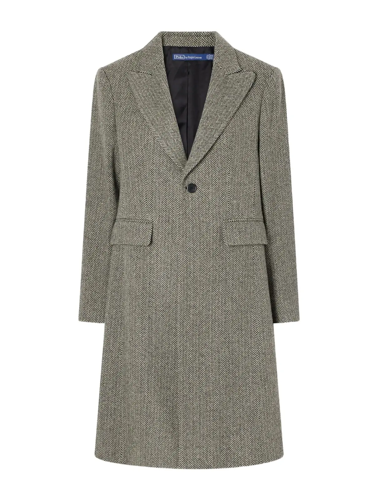 Herringbone Wool-blend Twill Coat