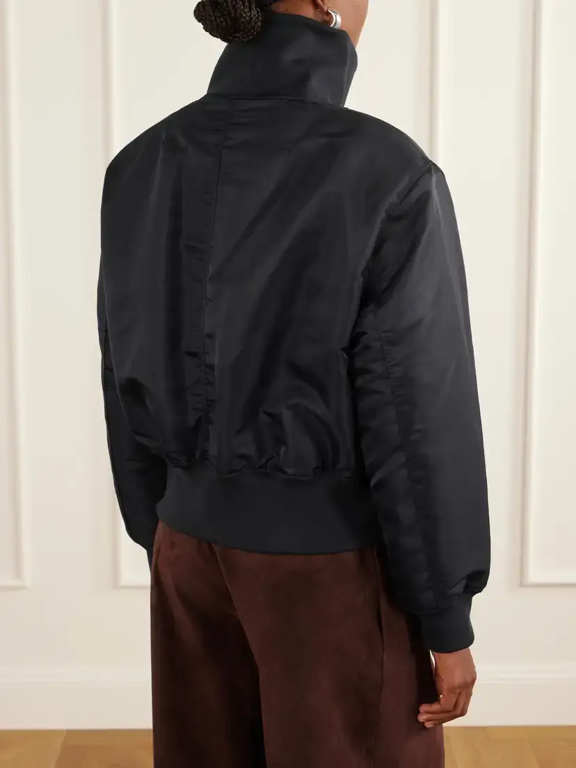 The Frankie Shop Storm Rib-trimmed Satin Bomber Jacket | Thumbnail 4 The Frankie Shop Storm Rib-trimmed Satin Bomber Jacket | Thumbnail 4