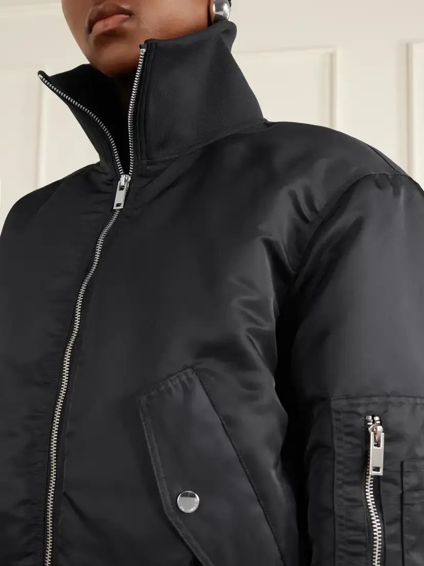 The Frankie Shop Storm Rib-trimmed Satin Bomber Jacket | Thumbnail 5 The Frankie Shop Storm Rib-trimmed Satin Bomber Jacket | Thumbnail 5