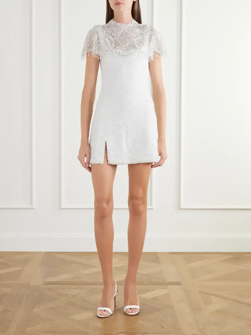 Clio Peppiatt Selkie Fringed Bead-embellished Silk-organza Cape | Thumbnail 2 Clio Peppiatt Selkie Fringed Bead-embellished Silk-organza Cape | Thumbnail 2