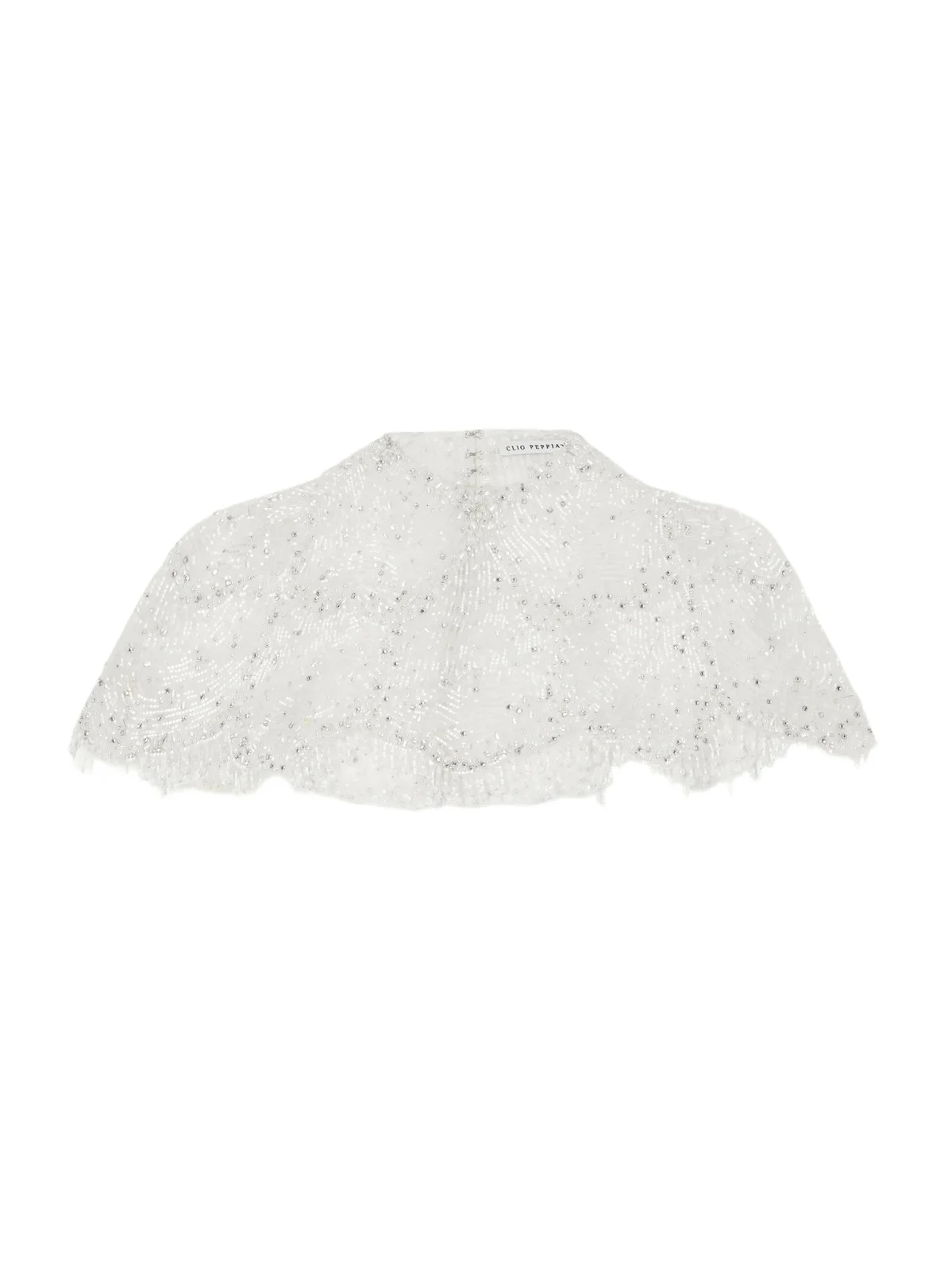 Clio Peppiatt Selkie Fringed Bead-embellished Silk-organza Cape