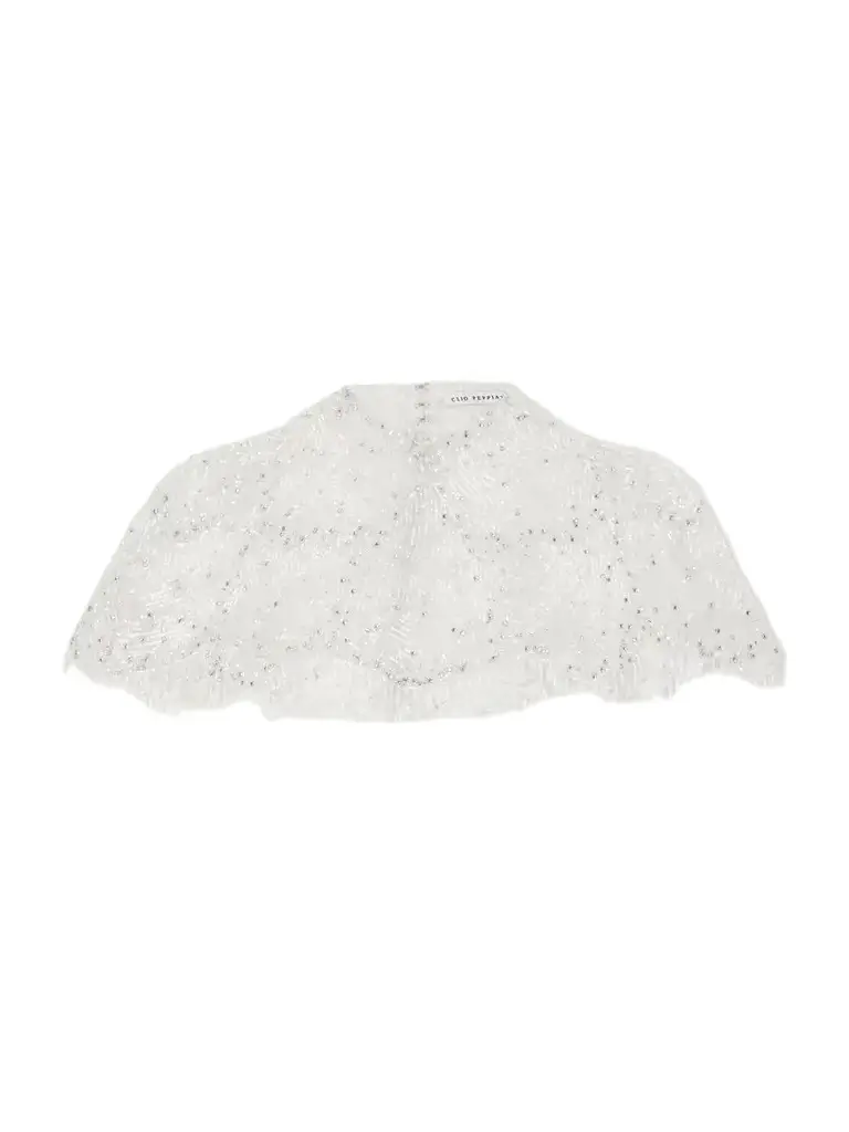 Selkie Fringed Bead-embellished Silk-organza Cape Selkie Fringed Bead-embellished Silk-organza Cape