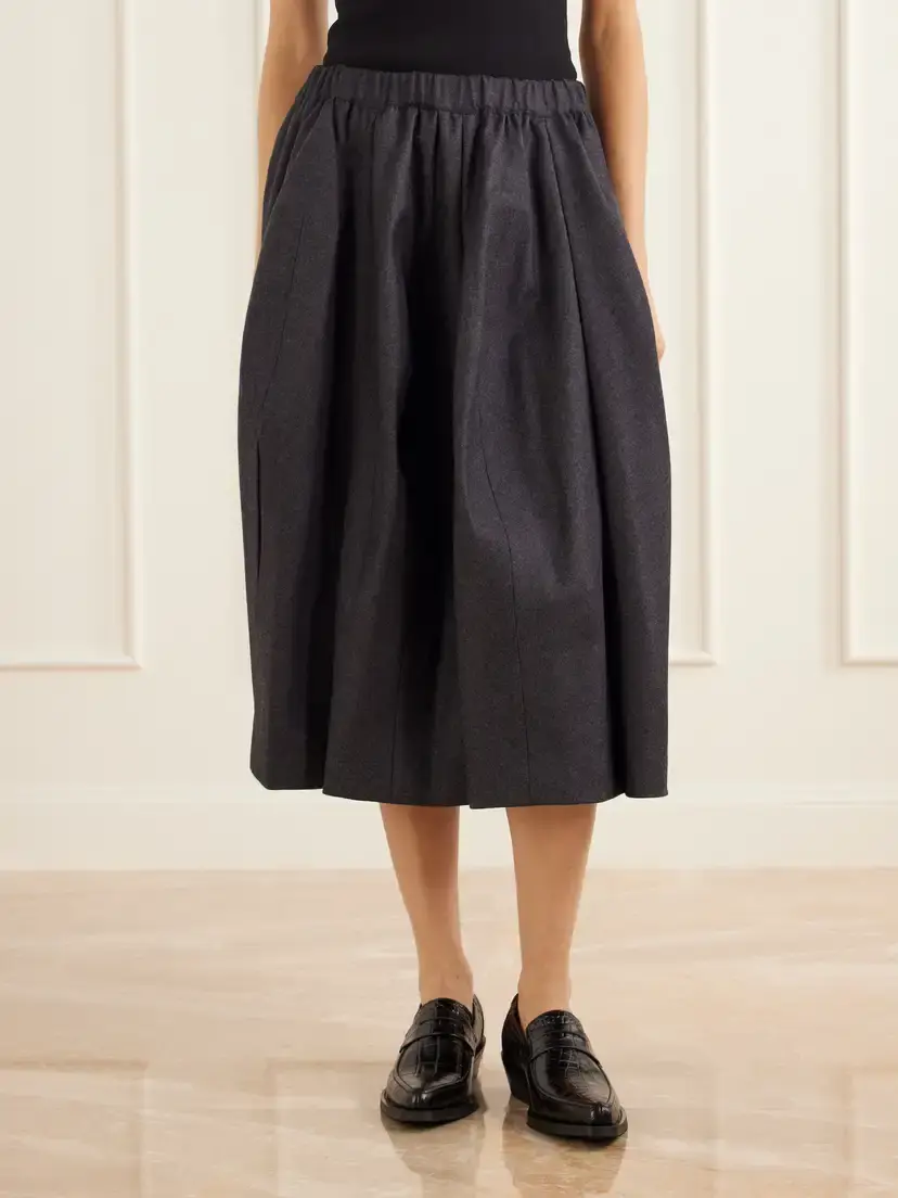 Comme des Garçons Comme des Garçons Paneled Wool-twill Midi Skirt | Thumbnail 3 Comme des Garçons Comme des Garçons Paneled Wool-twill Midi Skirt | Thumbnail 3