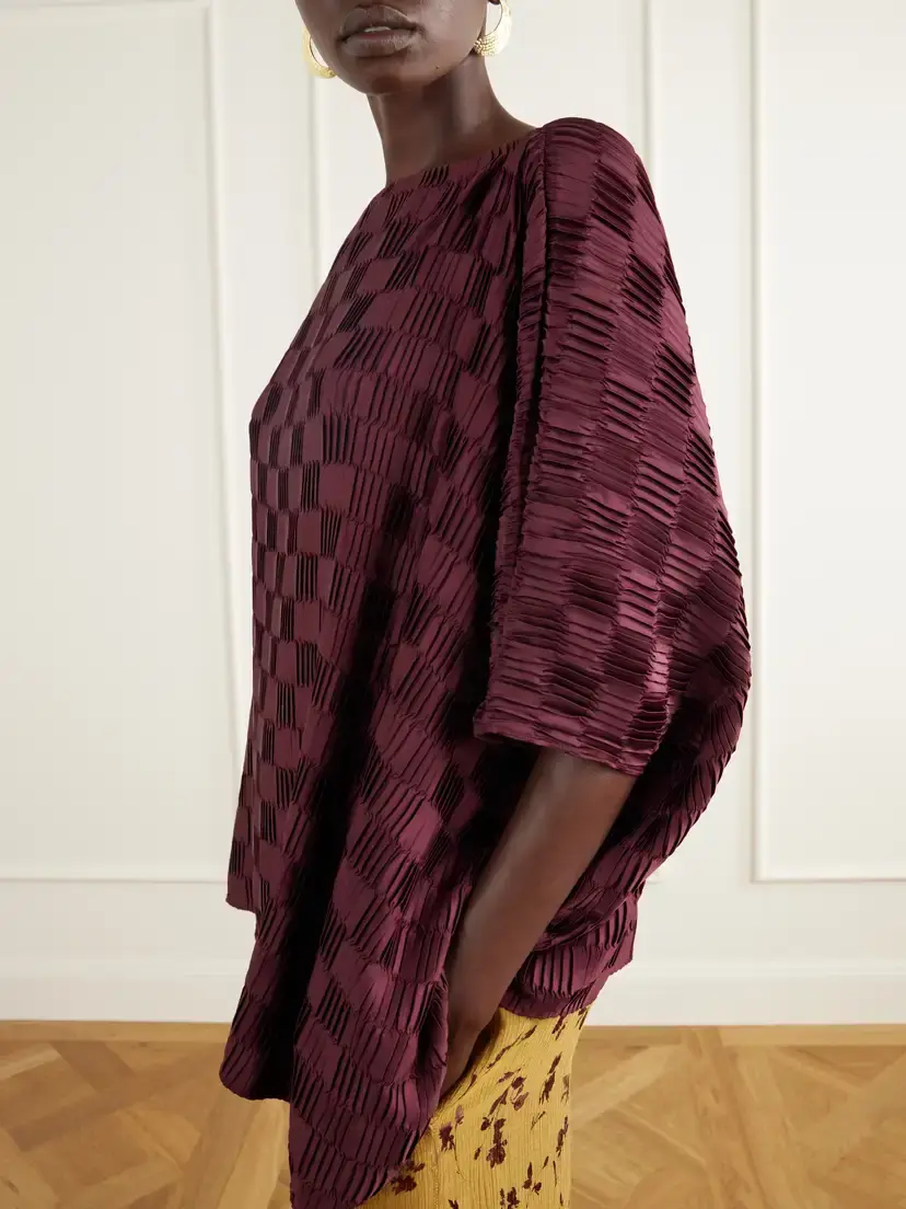 Dima Ayad Plissé Satin Blouse | Thumbnail 5