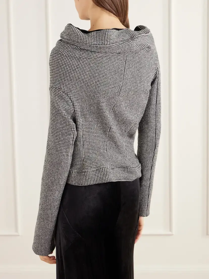 Junya Watanabe Asymmetric Houndstooth Wool-blend Jacket | Thumbnail 4