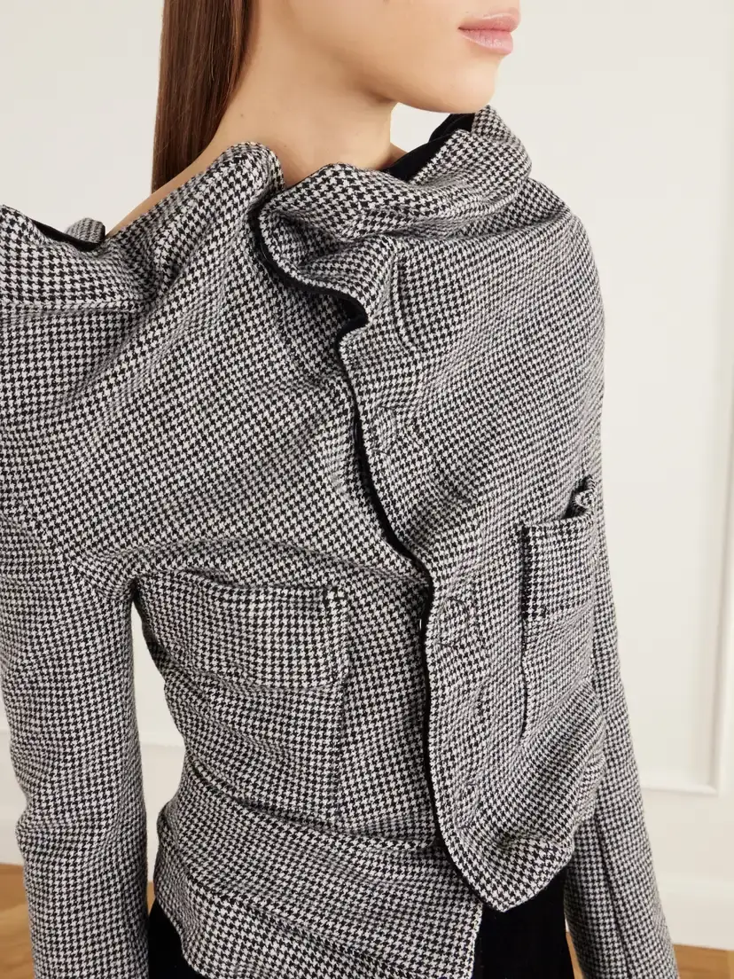 Junya Watanabe Asymmetric Houndstooth Wool-blend Jacket | Thumbnail 5