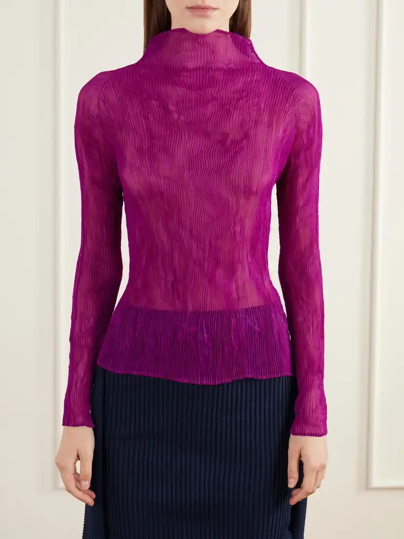 Issey Miyake Twist Plissé-chiffon Top | Thumbnail 3 Issey Miyake Twist Plissé-chiffon Top | Thumbnail 3