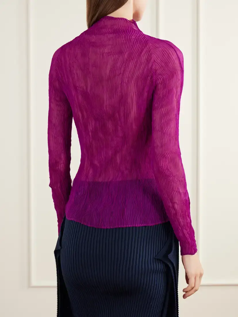 Issey Miyake Twist Plissé-chiffon Top | Thumbnail 4 Issey Miyake Twist Plissé-chiffon Top | Thumbnail 4