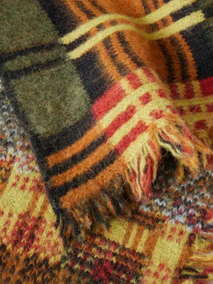 Dries Van Noten Fringe-trimmed Checked Brushed Wool-blend Scarf | Thumbnail 4