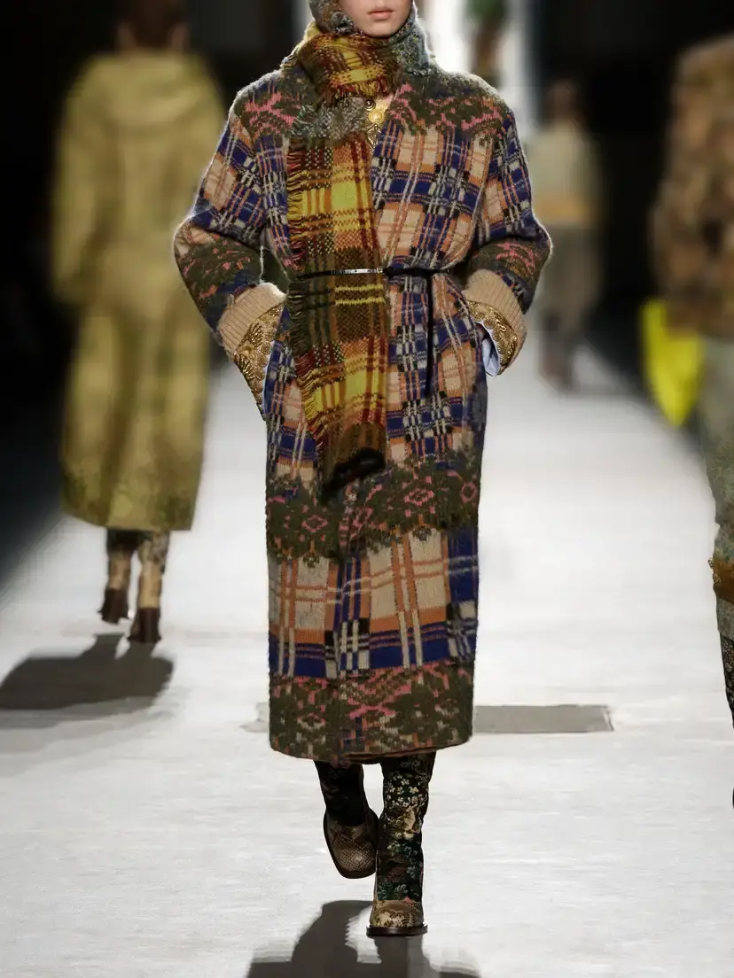 Dries Van Noten Fringe-trimmed Checked Brushed Wool-blend Scarf | Thumbnail 5