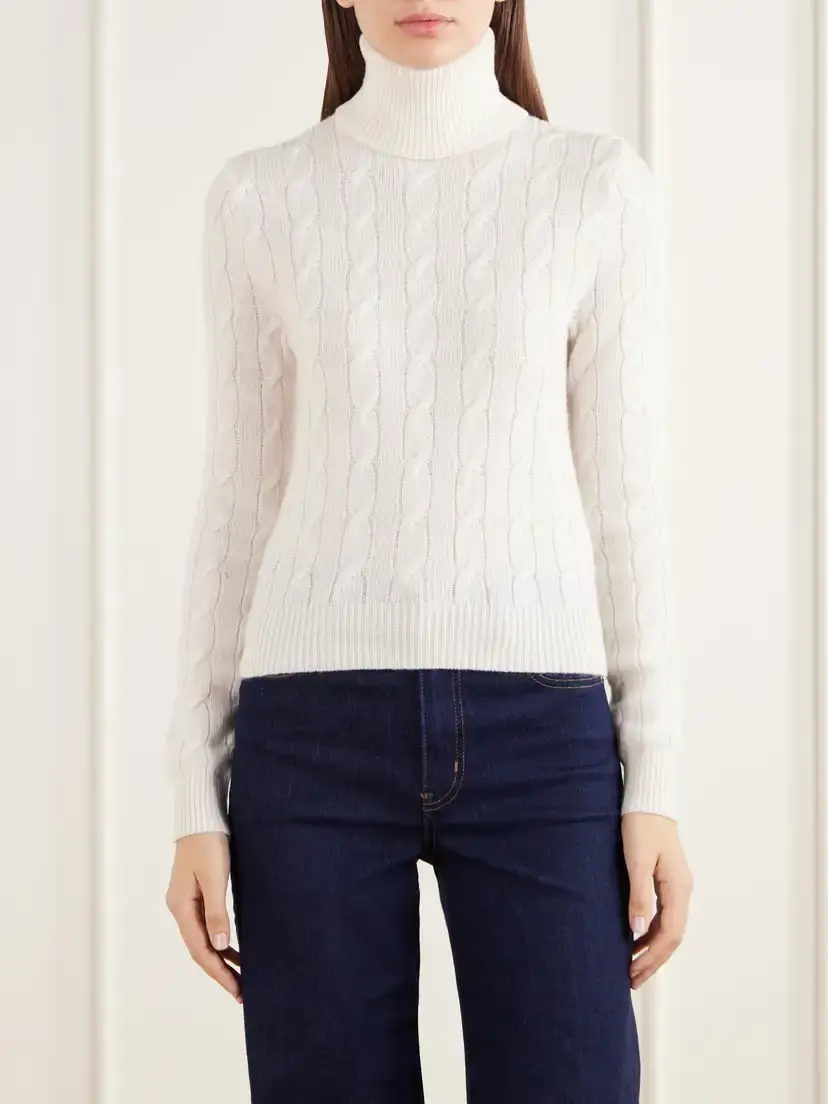 Ralph Lauren Collection Turtleneck Cable-knit Cashmere Sweater | Thumbnail 3