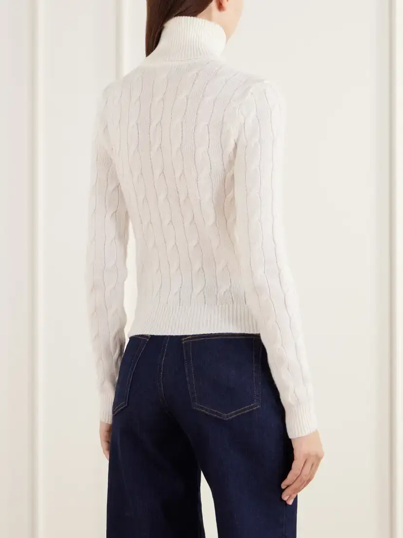 Ralph Lauren Collection Turtleneck Cable-knit Cashmere Sweater | Thumbnail 4