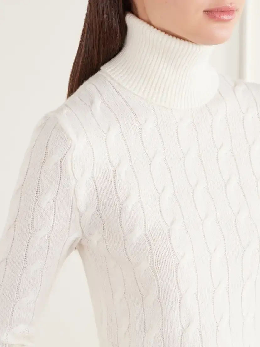 Ralph Lauren Collection Turtleneck Cable-knit Cashmere Sweater | Thumbnail 5