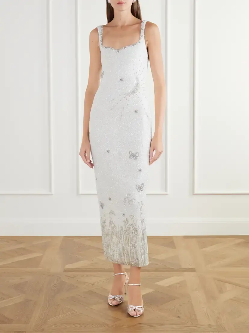 Clio Peppiatt Wildflower Embellished Stretch-tulle Gown | Thumbnail 2