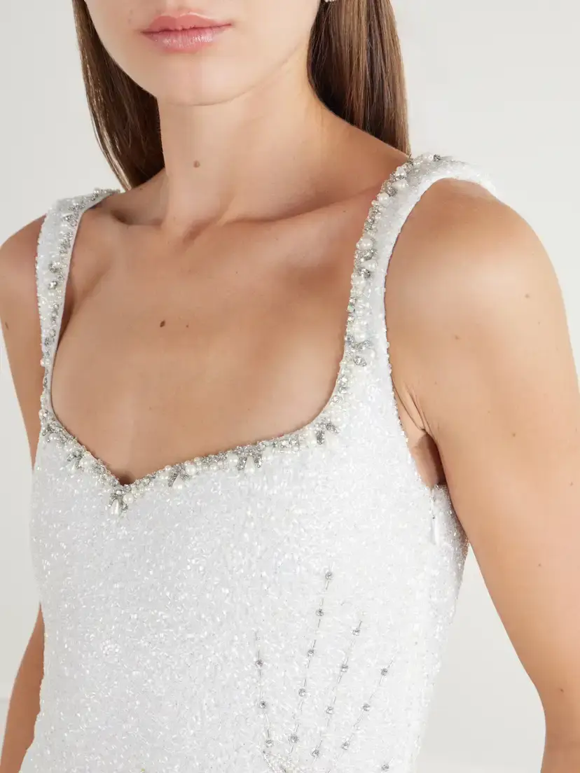 Clio Peppiatt Wildflower Embellished Stretch-tulle Gown | Thumbnail 4