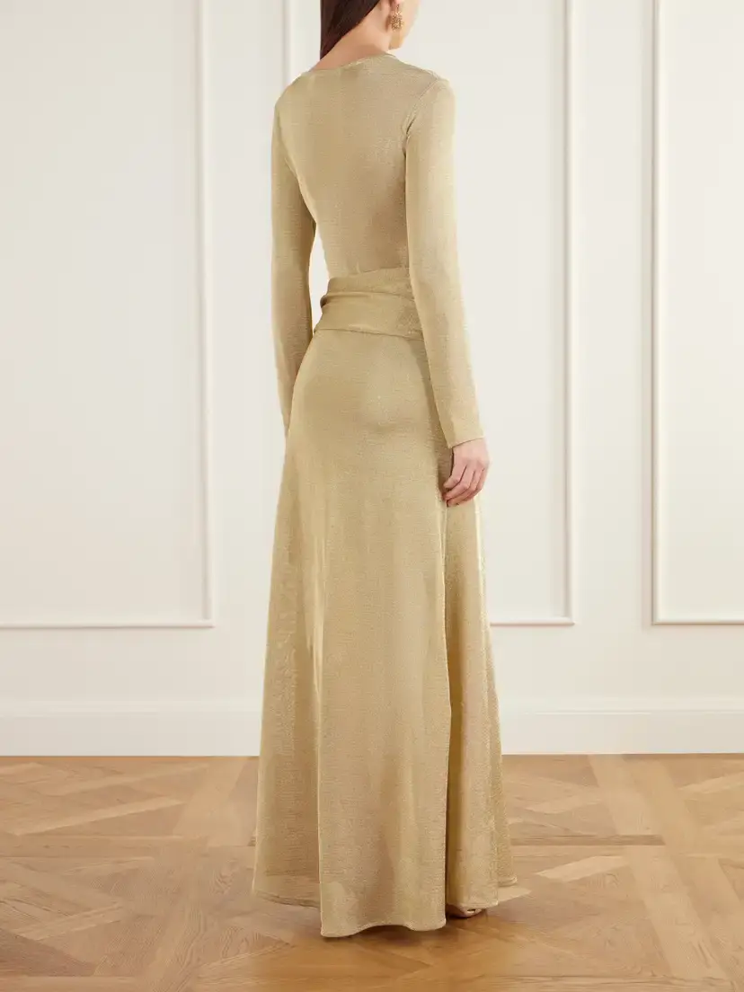 Oscar de la Renta Tie-detailed Knitted Gown | Thumbnail 3
