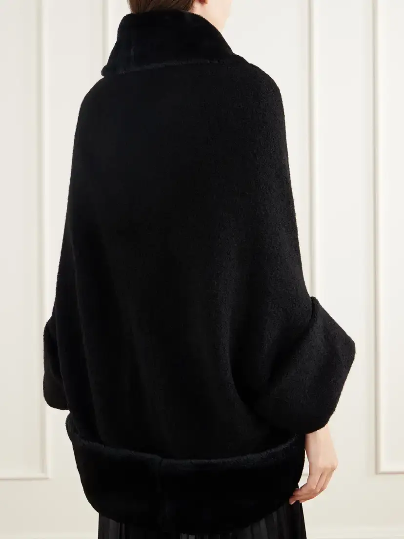 Junya Watanabe Plush-trimmed Wool-blend Felt Jacket | Thumbnail 4 Junya Watanabe Plush-trimmed Wool-blend Felt Jacket | Thumbnail 4