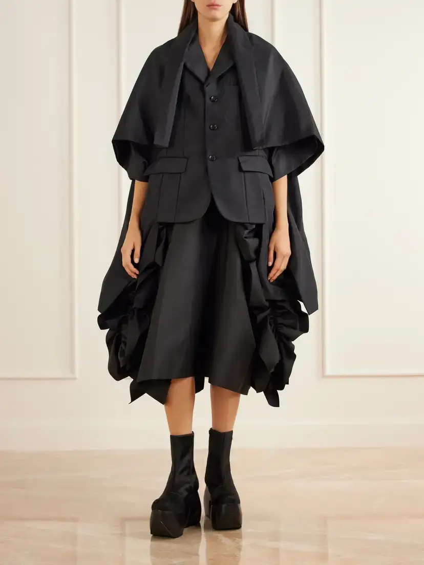 Comme des Garçons Ruffled Drill Midi Skirt | Thumbnail 2 Comme des Garçons Ruffled Drill Midi Skirt | Thumbnail 2