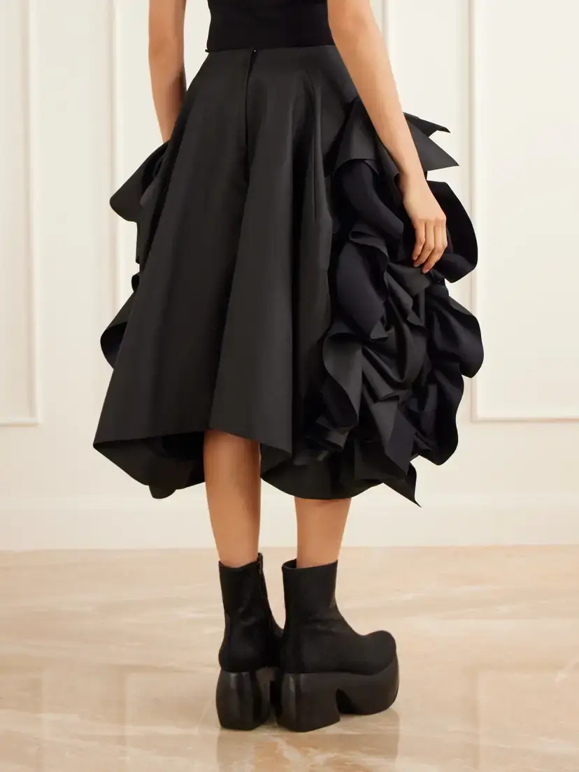Comme des Garçons Ruffled Drill Midi Skirt | Thumbnail 4 Comme des Garçons Ruffled Drill Midi Skirt | Thumbnail 4
