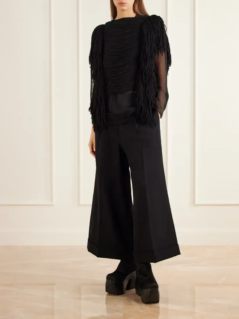 Comme des Garçons Gathered Fringed Jersey Top | Thumbnail 2