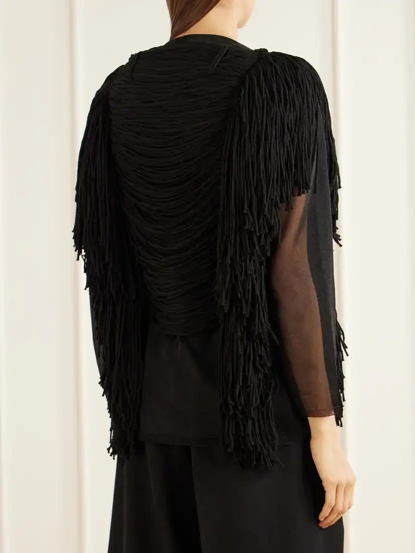Comme des Garçons Gathered Fringed Jersey Top | Thumbnail 3