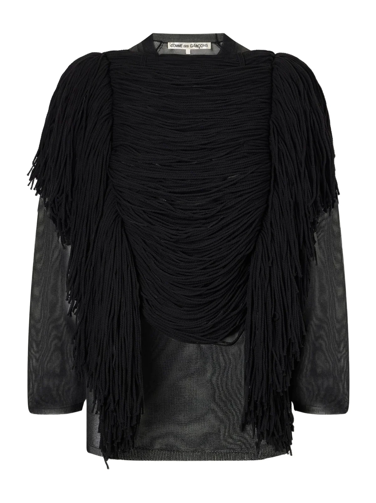Comme des Garçons Gathered Fringed Jersey Top