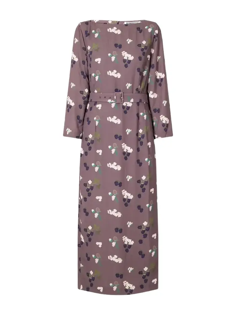 BERNADETTE Luce Belted Floral-print Crepe De Chine Midi Dress
