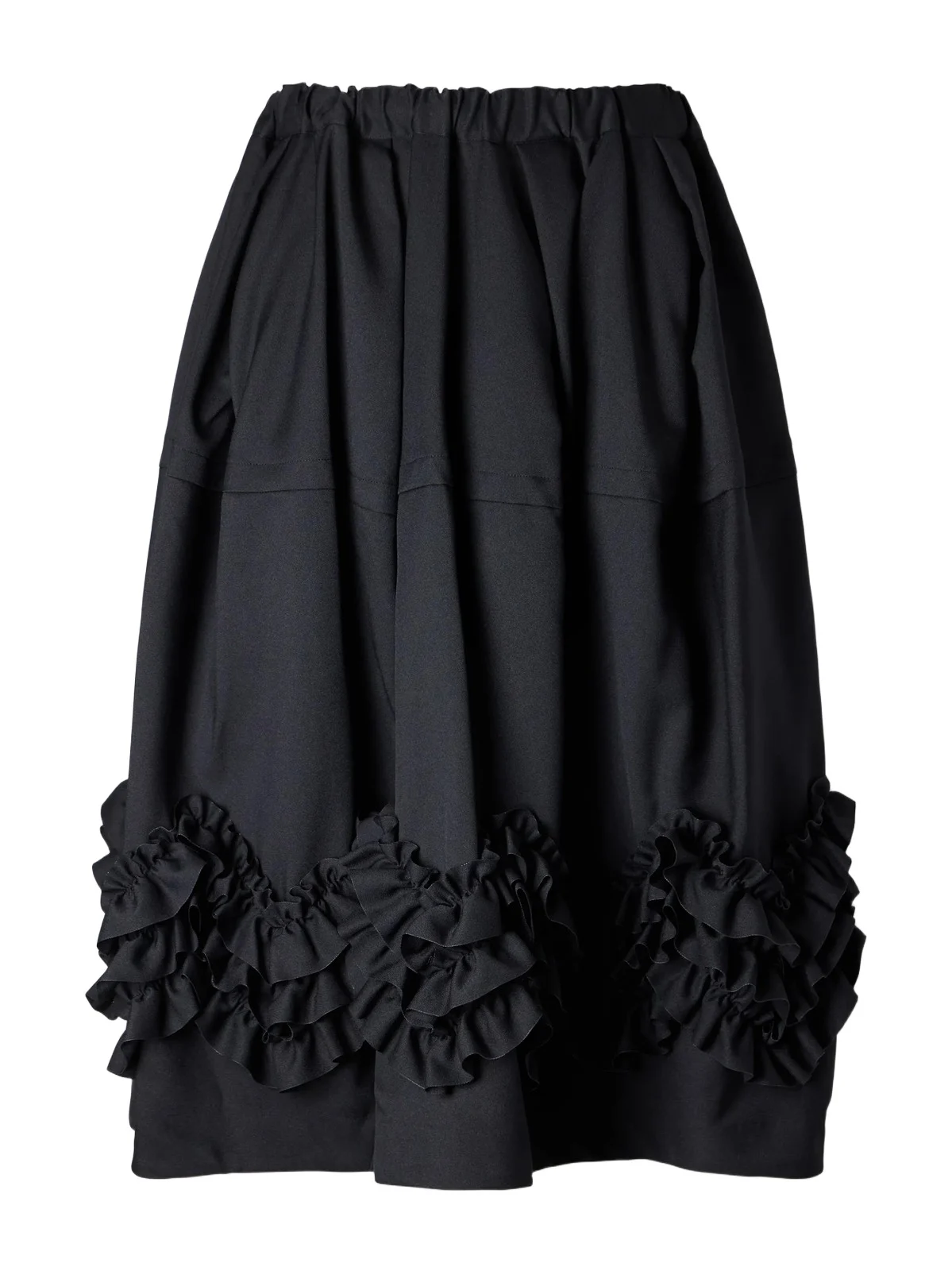 Ruffle-detail Tiered Twill Midi Skirt Ruffle-detail Tiered Twill Midi Skirt