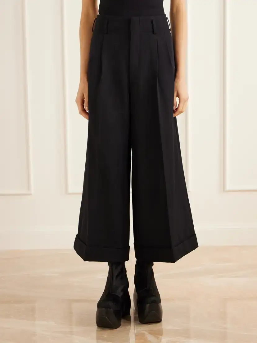 Comme des Garçons Pleated Wool-twill Wide-leg Pants | Thumbnail 3 Comme des Garçons Pleated Wool-twill Wide-leg Pants | Thumbnail 3