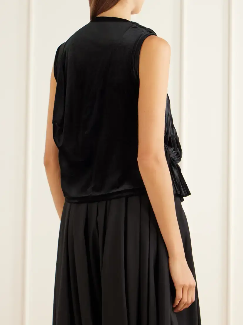 Comme des Garçons Asymmetric Pleated Draped Jersey-velour Top | Thumbnail 3 Comme des Garçons Asymmetric Pleated Draped Jersey-velour Top | Thumbnail 3