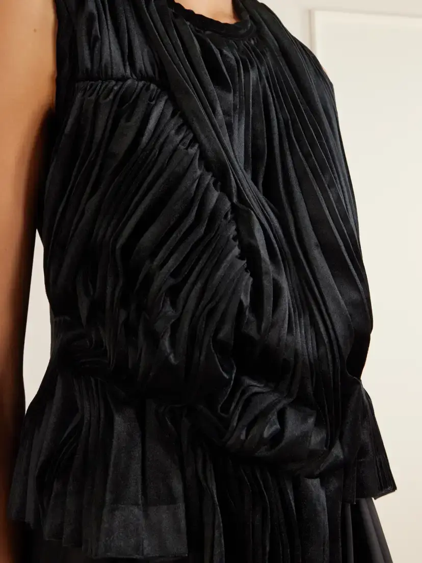 Comme des Garçons Asymmetric Pleated Draped Jersey-velour Top | Thumbnail 4 Comme des Garçons Asymmetric Pleated Draped Jersey-velour Top | Thumbnail 4