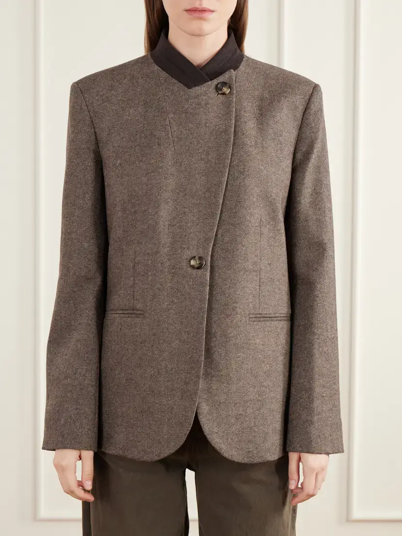 TWP Herringbone Wool And Cashmere-blend Jacket - Gray | Thumbnail 3 TWP Herringbone Wool And Cashmere-blend Jacket - Gray | Thumbnail 3