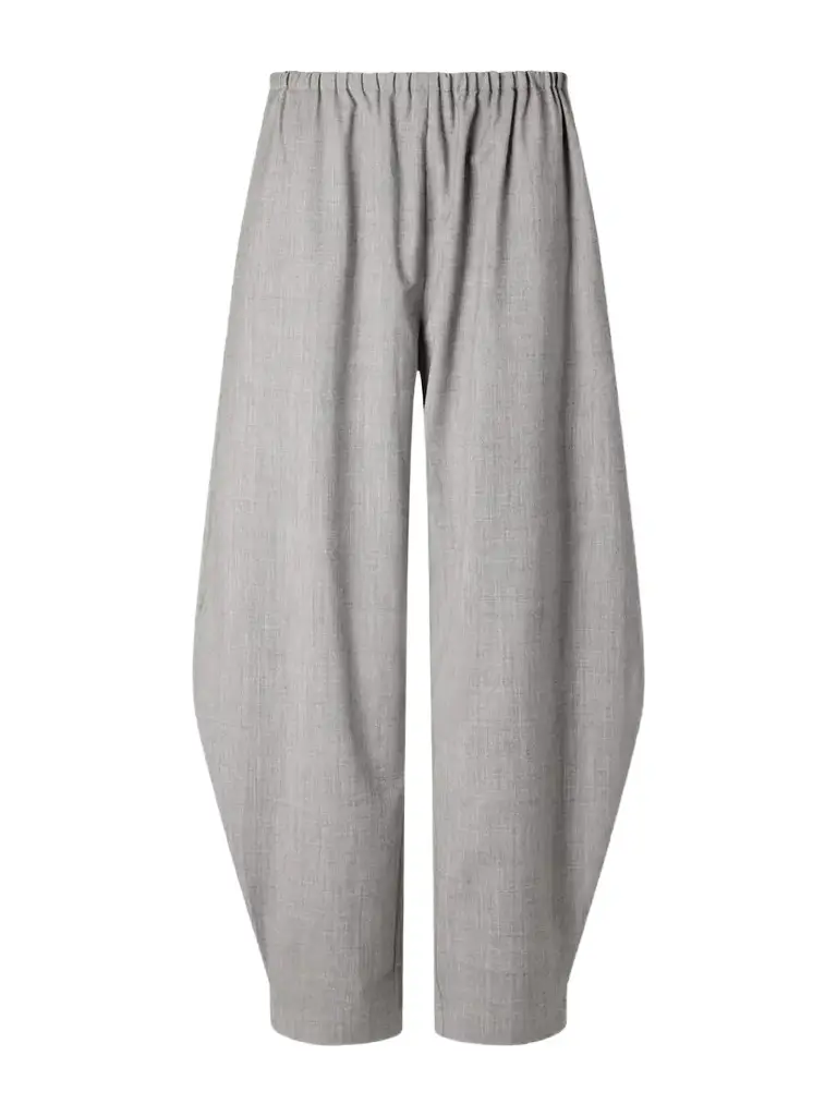 Wool-blend Woven Barrel-leg Pants Wool-blend Woven Barrel-leg Pants