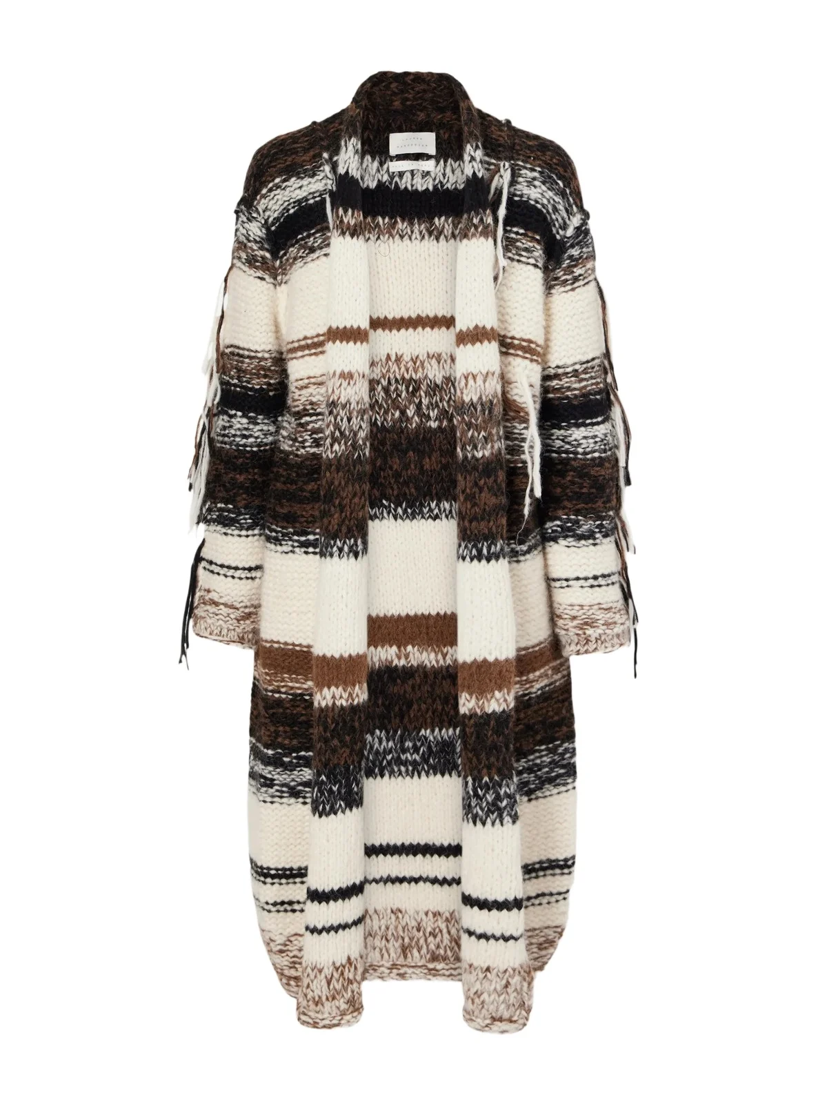 Lauren Manoogian Rio Striped Fringed Alpaca, Cotton And Merino Wool-blend Knitted Cardigan