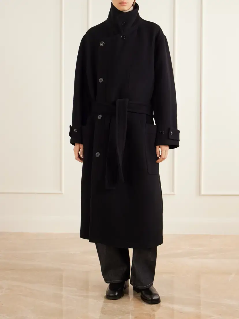 Lemaire Belted Double-breasted Wool-felt Coat | Thumbnail 3