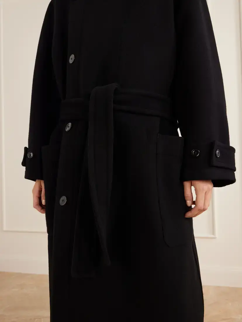 Lemaire Belted Double-breasted Wool-felt Coat | Thumbnail 5