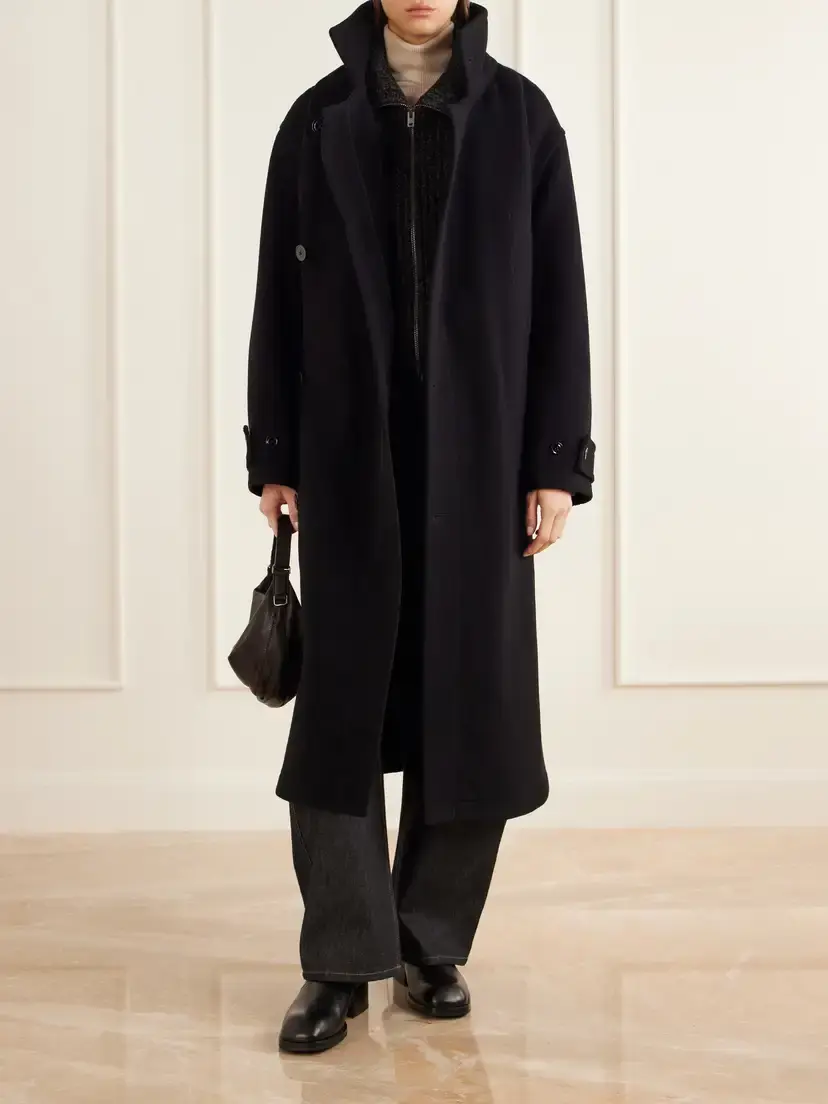 Lemaire Belted Double-breasted Wool-felt Coat | Thumbnail 6