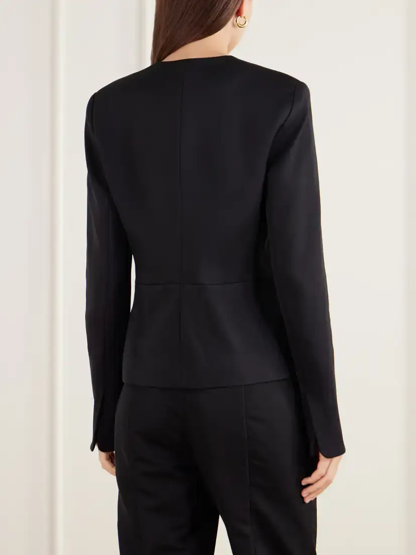 Kallmeyer Tilda Collarless Wool-blend Gabardine Jacket | Thumbnail 3 Kallmeyer Tilda Collarless Wool-blend Gabardine Jacket | Thumbnail 3