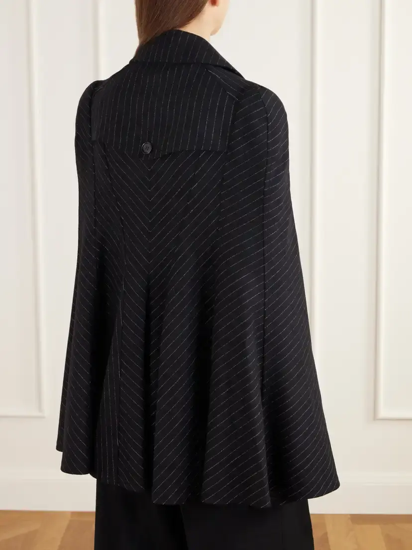 Junya Watanabe Pinstriped Wool-blend Twill Cape | Thumbnail 4 Junya Watanabe Pinstriped Wool-blend Twill Cape | Thumbnail 4