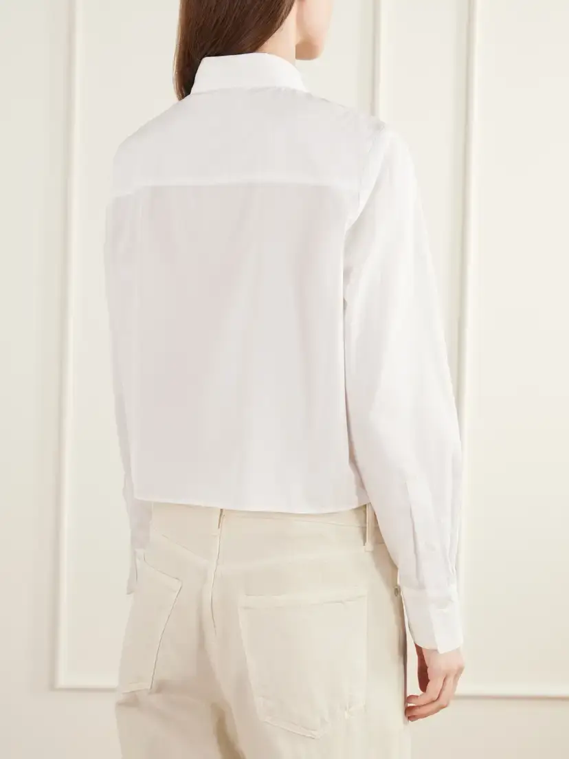 TWP Mon Cherie Cropped Pintucked Cotton-poplin Shirt | Thumbnail 3