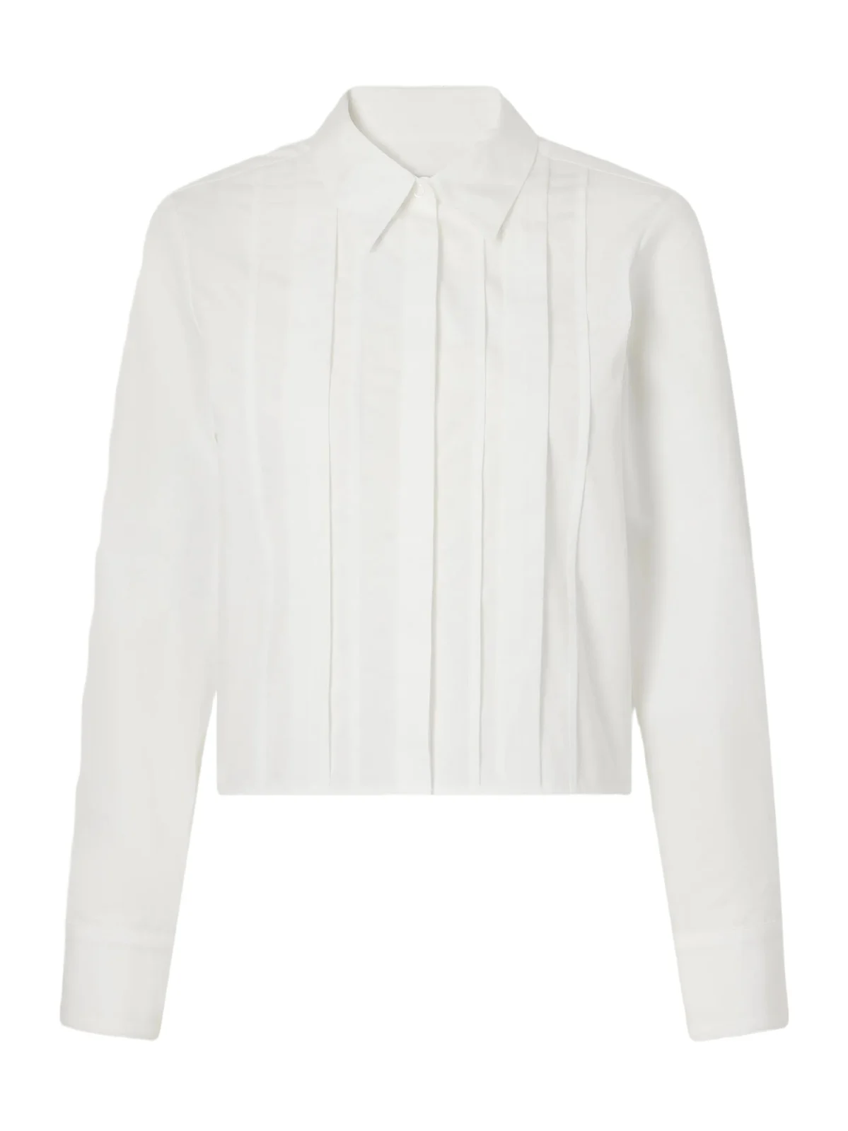 Mon Cherie Cropped Pintucked Cotton-poplin Shirt Mon Cherie Cropped Pintucked Cotton-poplin Shirt