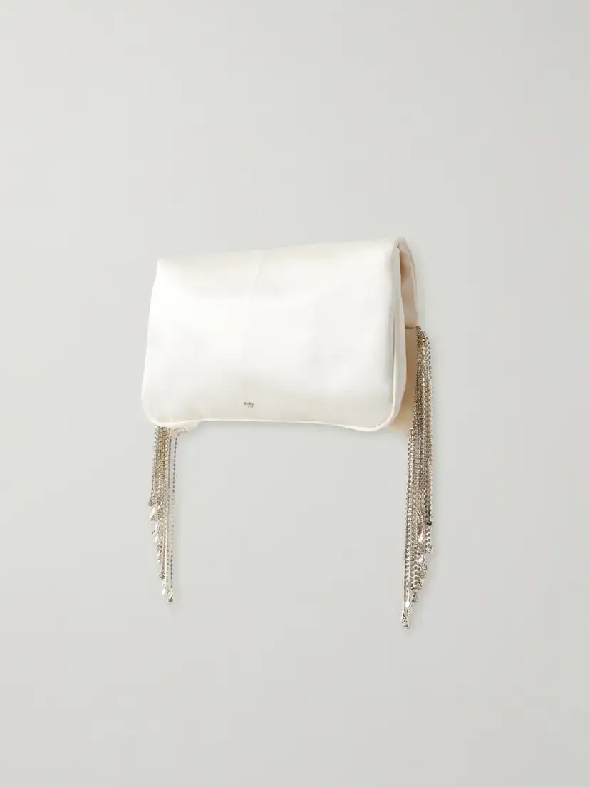 Anya Hindmarch Bow-detailed Crystal-embellished Satin Clutch | Thumbnail 4 Anya Hindmarch Bow-detailed Crystal-embellished Satin Clutch | Thumbnail 4