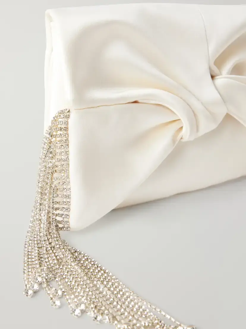 Anya Hindmarch Bow-detailed Crystal-embellished Satin Clutch | Thumbnail 5 Anya Hindmarch Bow-detailed Crystal-embellished Satin Clutch | Thumbnail 5
