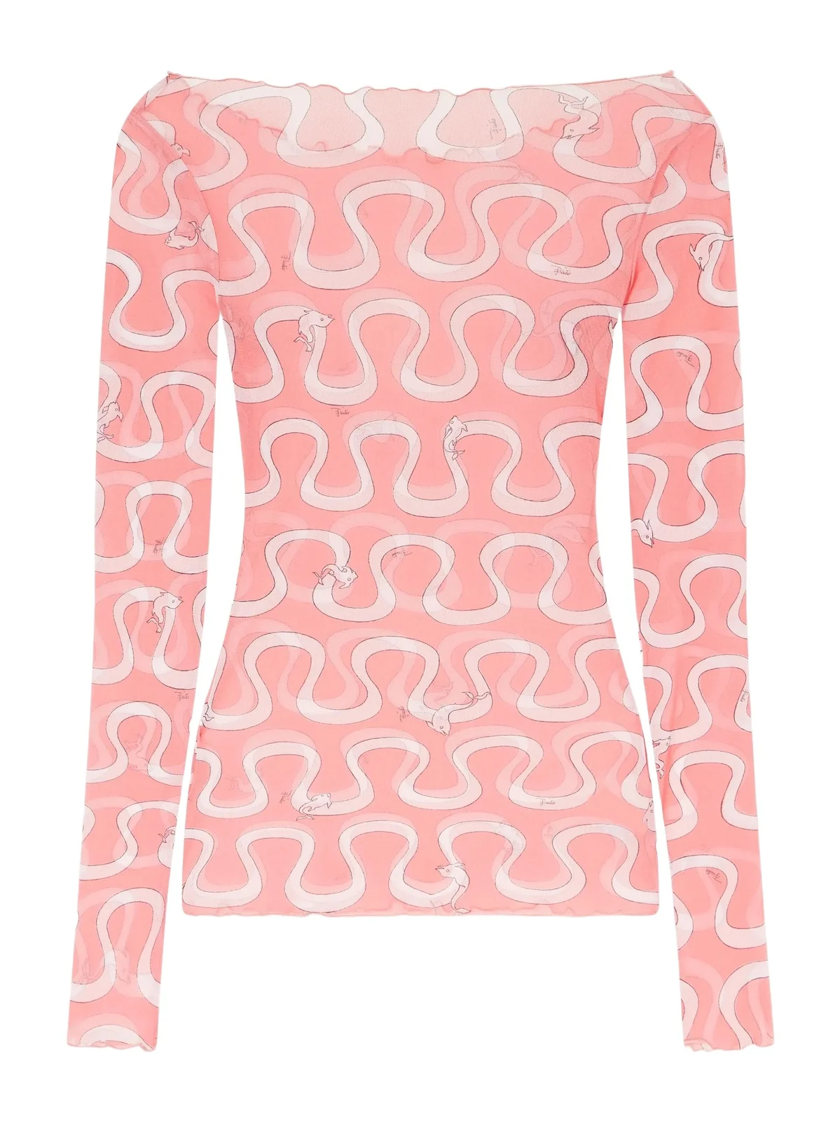 Printed Stretch-tulle Top Printed Stretch-tulle Top