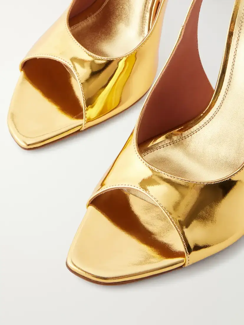 Amina Muaddi Alexa 105 Metallic Patent-leather Pumps | Thumbnail 5