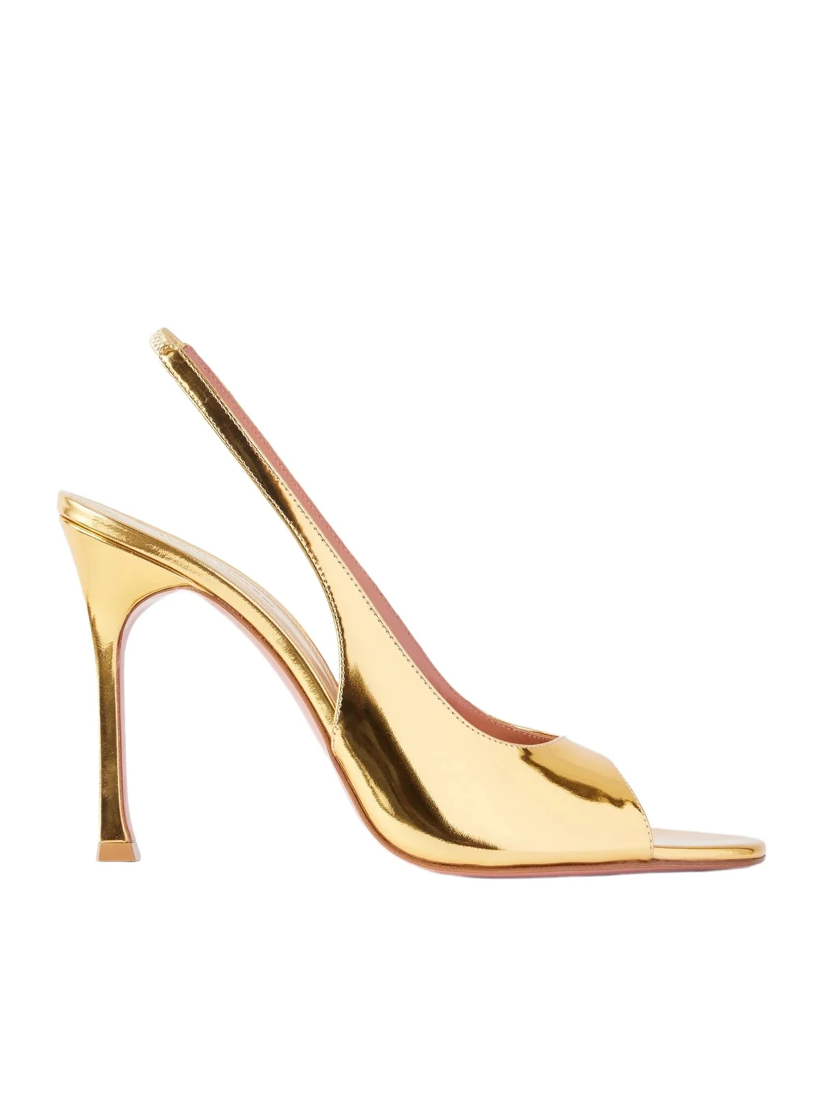 Amina Muaddi Alexa 105 Metallic Patent-leather Pumps