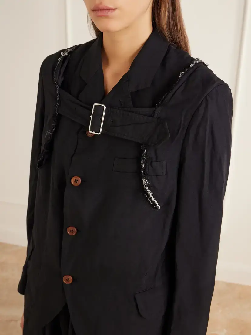 Comme des Garçons Comme des Garçons Buckled Deconstructed Canvas Blazer | Thumbnail 4